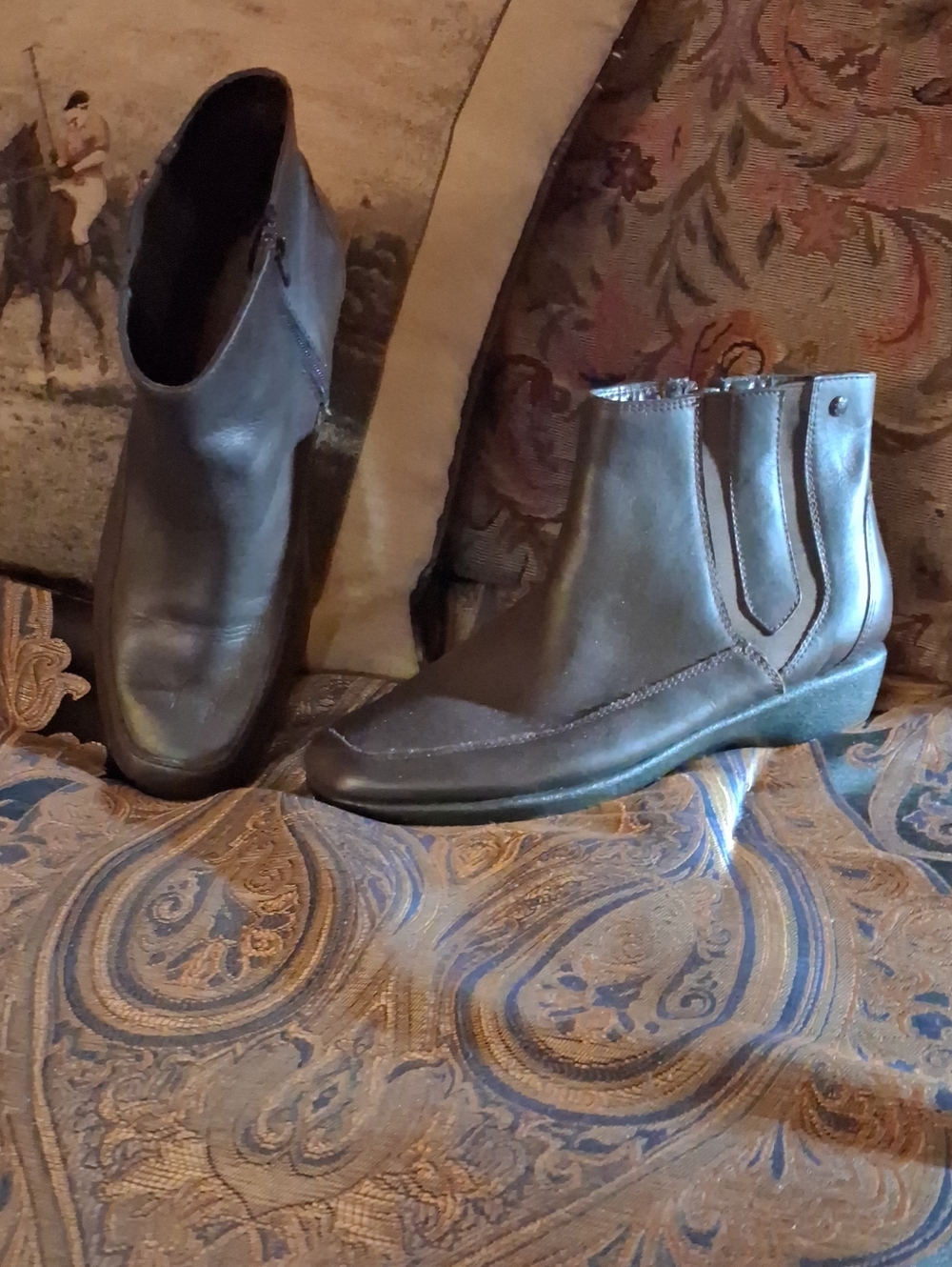 BROWN LEATHER ANKLE Boots